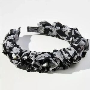 NWT Anthropologie Floral Paisley Embellished Ruffle Headband
